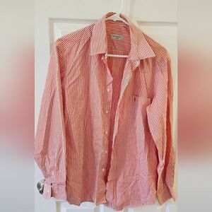 Yves Saint Laurent Women Stripped Red White Buttondown
